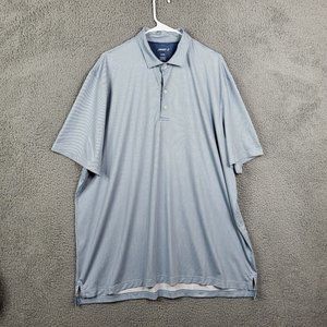 Johnnie-o Men's Blue Printed 1/4 Button up casual Polo Shirt Size XXL